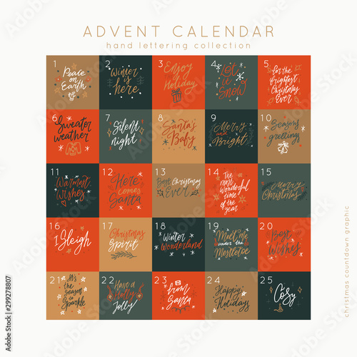 Advent calendar set vector
