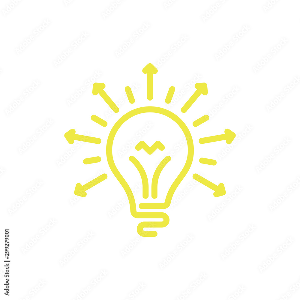 Lightbulb linear Icon. Idea and creativity in business. Stock Vector illustration isolated on white background. Lightbulb linear Icon. Idea and creativity in business. Stock Vector illustration isolated on white background.