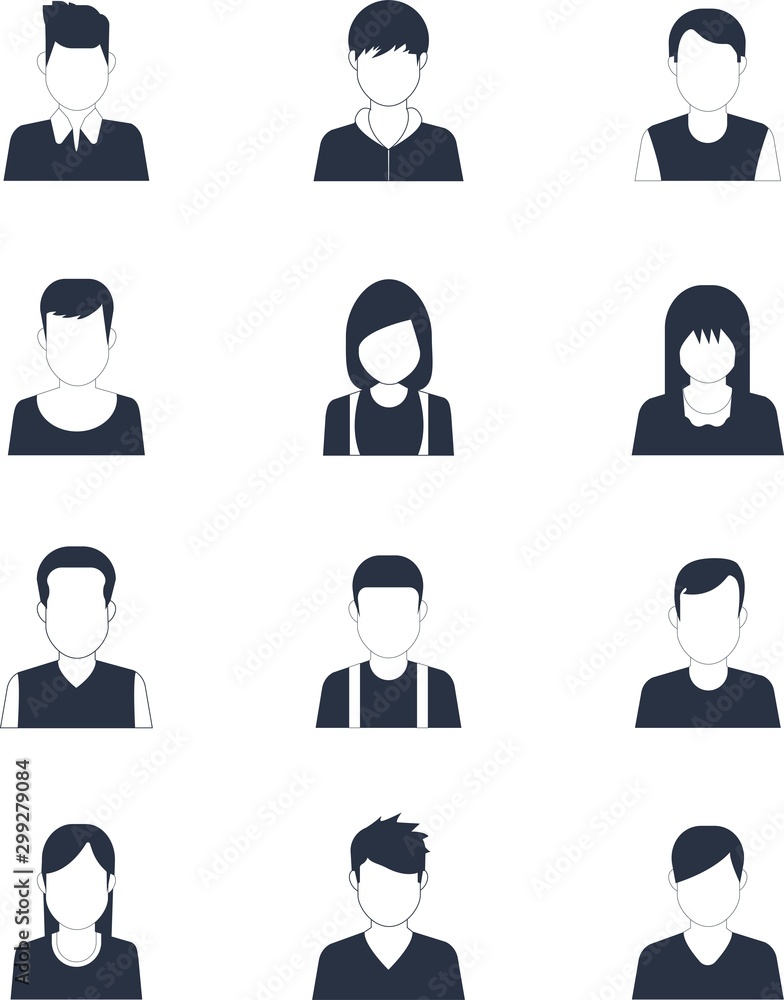 People avatar flat icons Royalty Free Vector Image