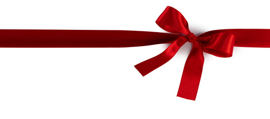 Red gift bow on white