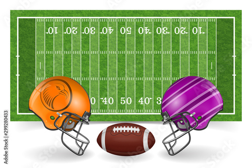 American Football Field with Ball photo