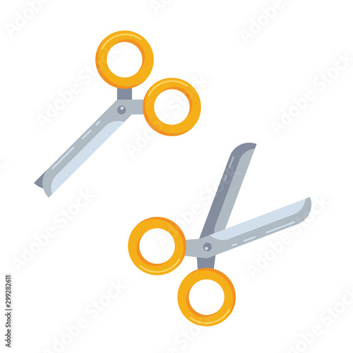 scissor flat icon isolated on white background