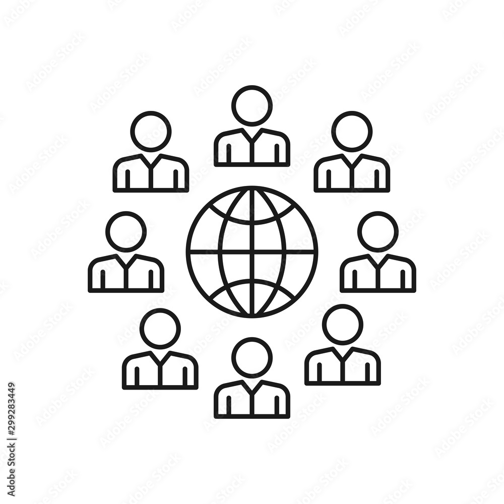 global meeting - minimal line web icon. simple vector illustration. concept for infographic, website or app. global meeting - minimal line web icon. simple vector illustration. concept for infographic, website or app.