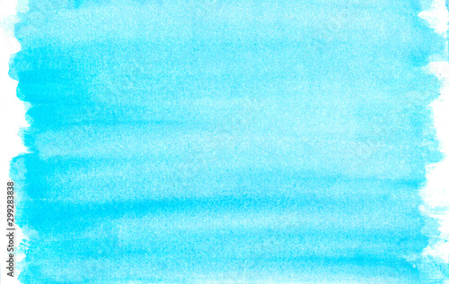Watercolor blue smears on white background
