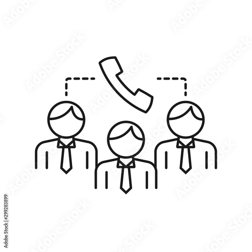 teleconference - minimal line web icon. simple vector illustration. concept for infographic, website or app.