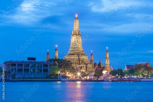 Wat Arun by Chao Phraya River at Bangkok, Thailand