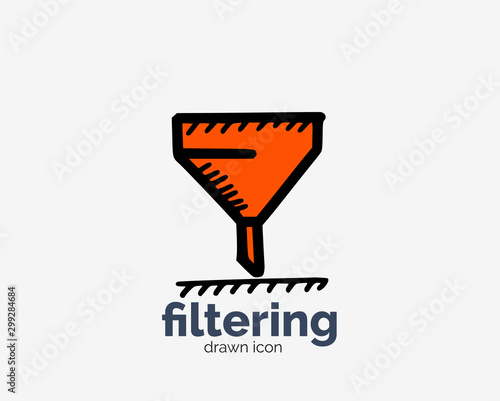 Hand drawn fitering cone doodle icon