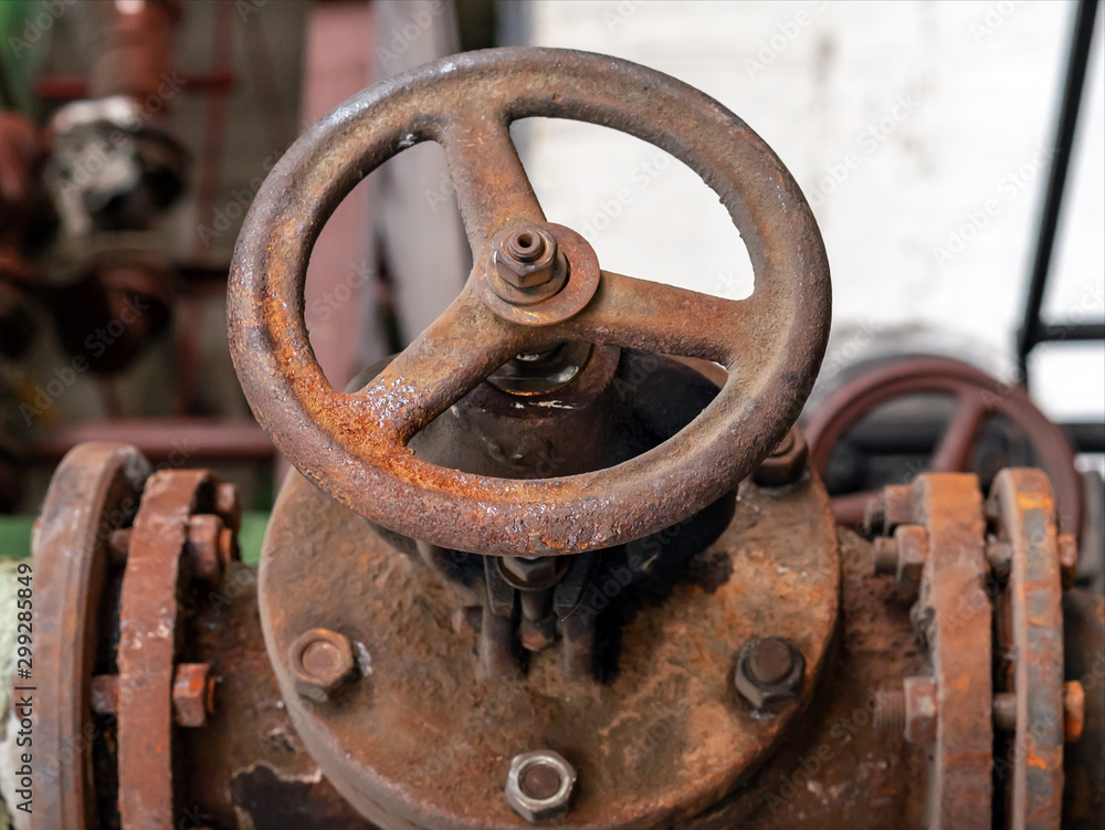 Shutoff valves in a water supply network. Gas boiler room equipment. Shutoff valves in a water supply network. Gas boiler room equipment.