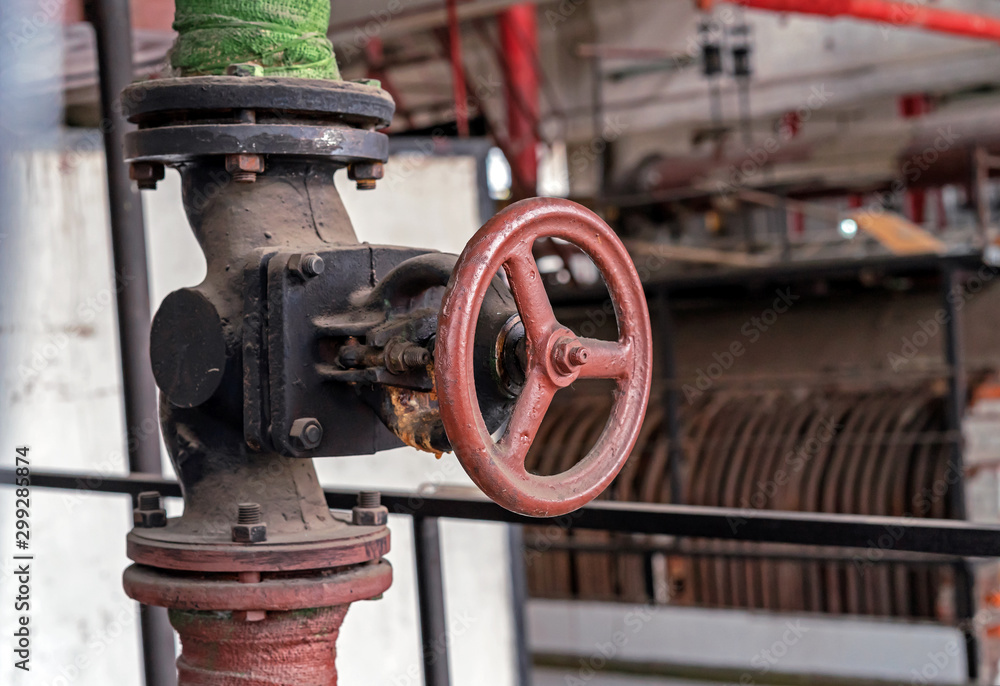 Shutoff valves in a water supply network. Gas boiler room equipment. Shutoff valves in a water supply network. Gas boiler room equipment.