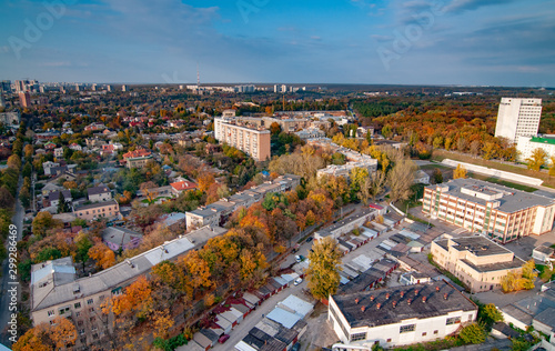 Aerial view of a large developing European city