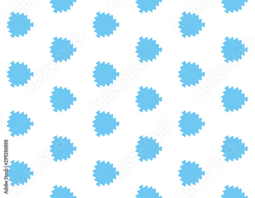 Vector seamless geometric pattern. Shaped light blue leaves, white background.