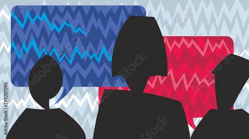 voters face choice of two different political messages in election noise cartoon