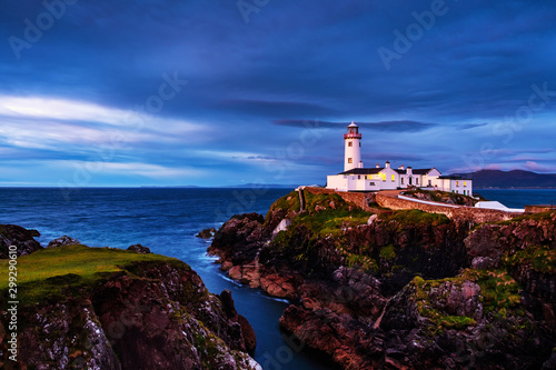 Fanad head at Donegal, Ireland with lighthouse at sunset