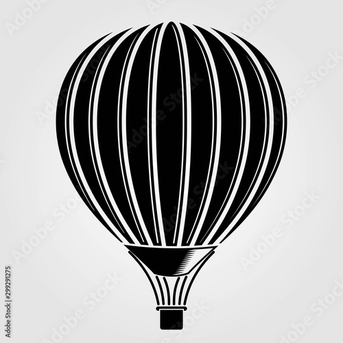 Hot air balloon icon isolated on white background. Vector illustration 