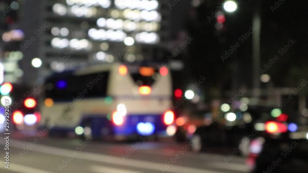 Blurred View of Neon Lights in Tokyo, Otemachi Blurred View of Neon Lights in Tokyo, Otemachi