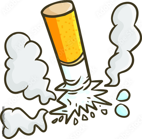 Funny and cute being turned off in cartoon style