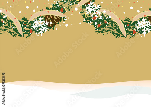 クリスマスリーフ　背景素材