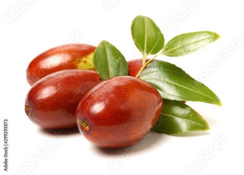 jujube or chinese date on white background	