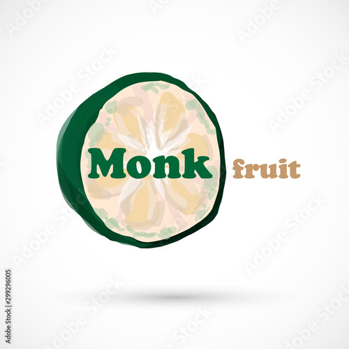 Monk fruit siraitia herb plant vector traditional