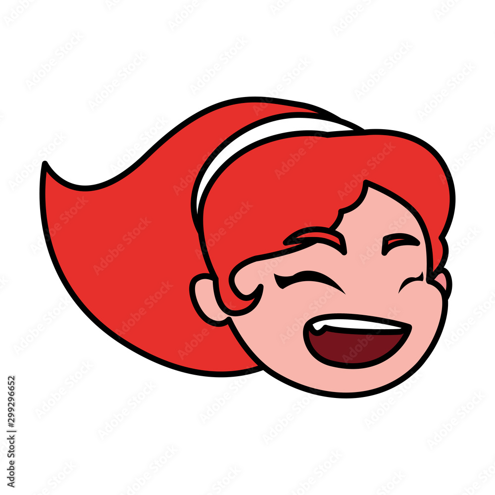 Isolated girl cartoon head vector design