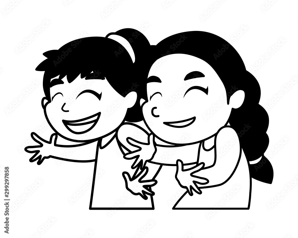 Isolated girls cartoons vector design Isolated girls cartoons vector design