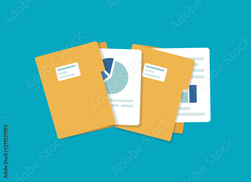 open folder icon. Folder with documents