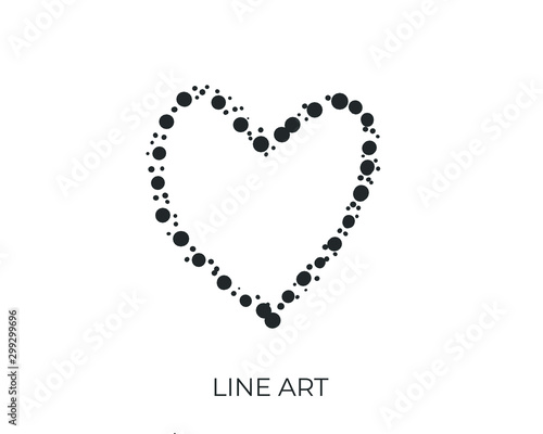 Heart of illustration line art for template with black and red color. © D'Graphic Studio