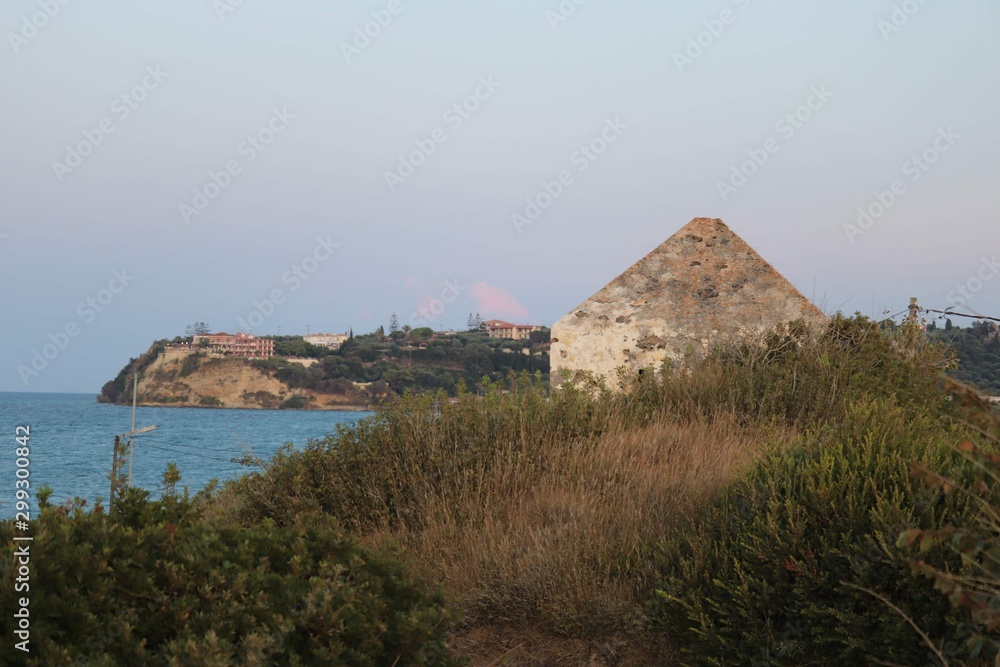 Fototapeta premium old (ancient) venetian watchtower in zakynthos greece