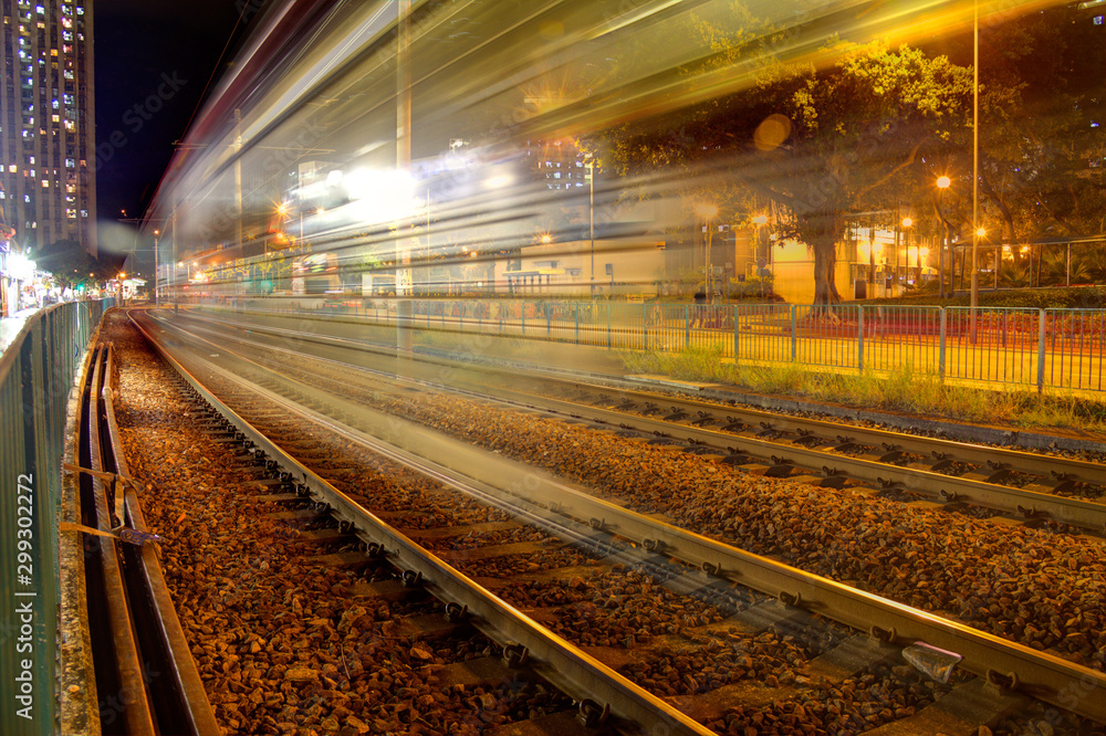 Obraz premium Speedy Train Transparent Light Trails