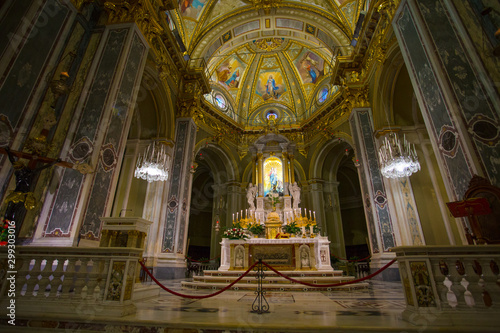 Inner of Sanctuary of "Madonna della Guardia" of Genoa, Italy. © faber121