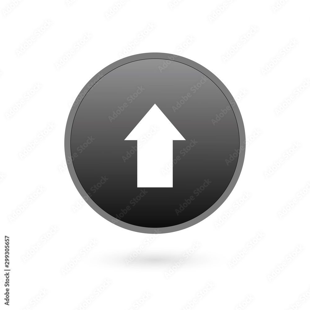Rounded arrow up vector illustration on a white background. An isolated flat icon illustration of rounded arrow up with nobody. Rounded arrow up vector illustration on a white background. An isolated flat icon illustration of rounded arrow up with nobody.