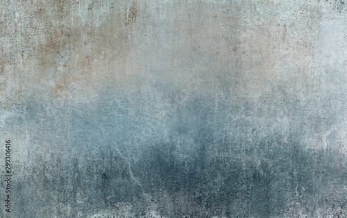 Old distressed blue grungy wall background