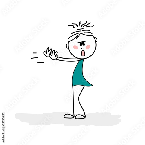 Vector illustration of angry girl