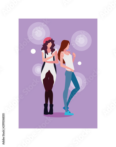 Supermodels avatar women vector design