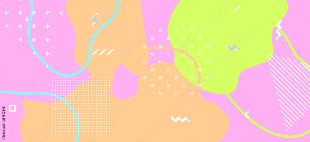 Colorful Geometric Composition. Vector Wave 
