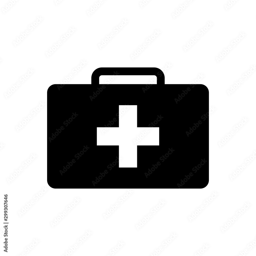 First aid kit icon in trendy flat style isolated on white background First aid kit icon in trendy flat style isolated on white background