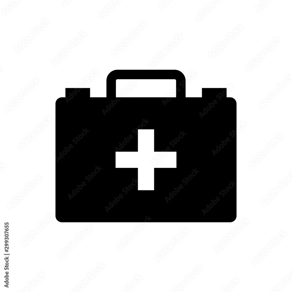 First aid kit icon in trendy flat style isolated on white background First aid kit icon in trendy flat style isolated on white background