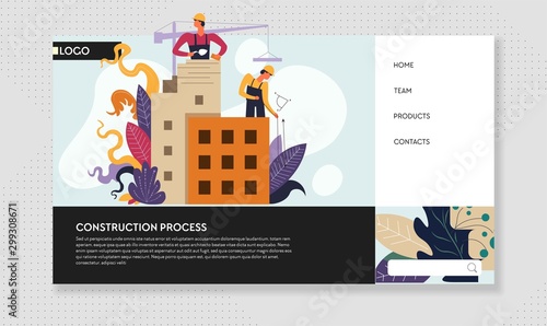 Construction process online web page template building industry