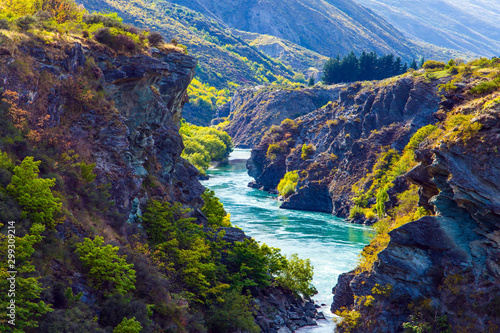 Picturesque gorge and river Kawarau