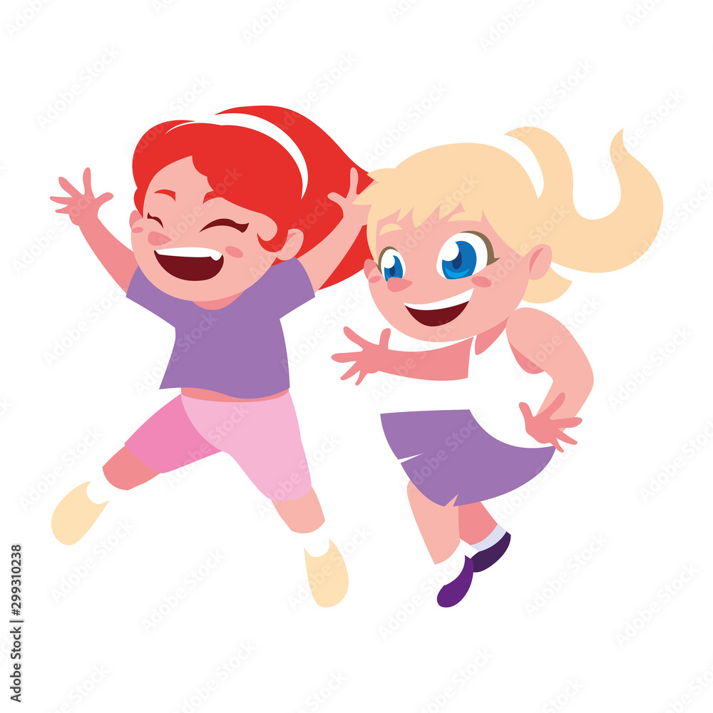 Isolated girls cartoons vector design Isolated girls cartoons vector design