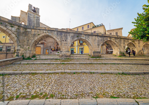 Sulmona (Abruzzo, Italy) - An artistic city in province of L'Aquila, in the heart of Abruzzo region, Majella National Park, famous for the production of comfits. Here the historical center. photo