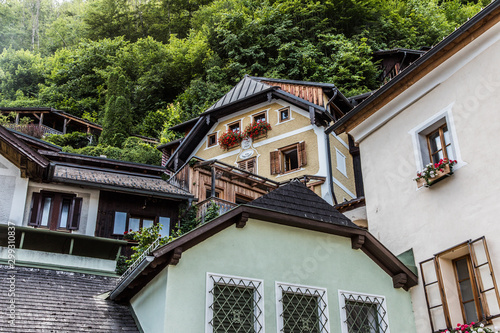 Hallstadt, Austria - July 2019. Beautiful houses of Hallstadt © F8  \ Suport Ukraine
