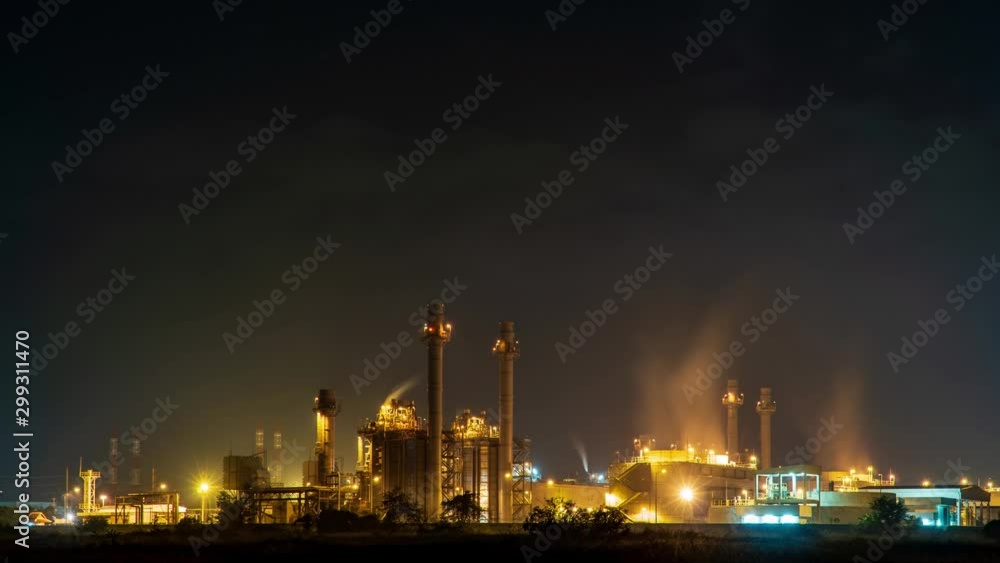 Time lapse power plant, petrochemical plant. Time lapse power plant, petrochemical plant.