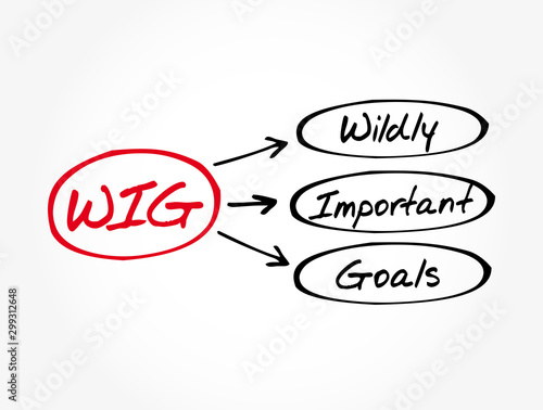 WIG - Wildly Important Goals acronym, business concept background