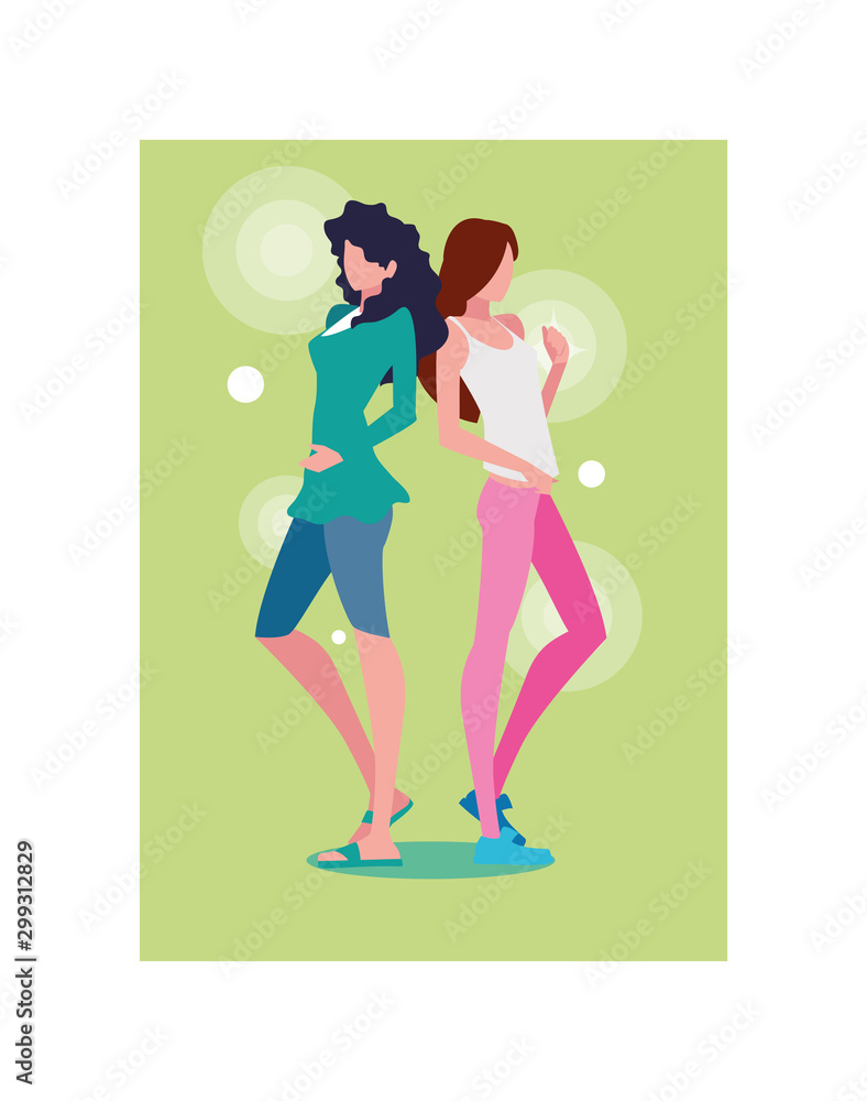 Supermodels avatar women vector design Supermodels avatar women vector design