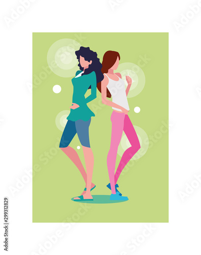 Supermodels avatar women vector design