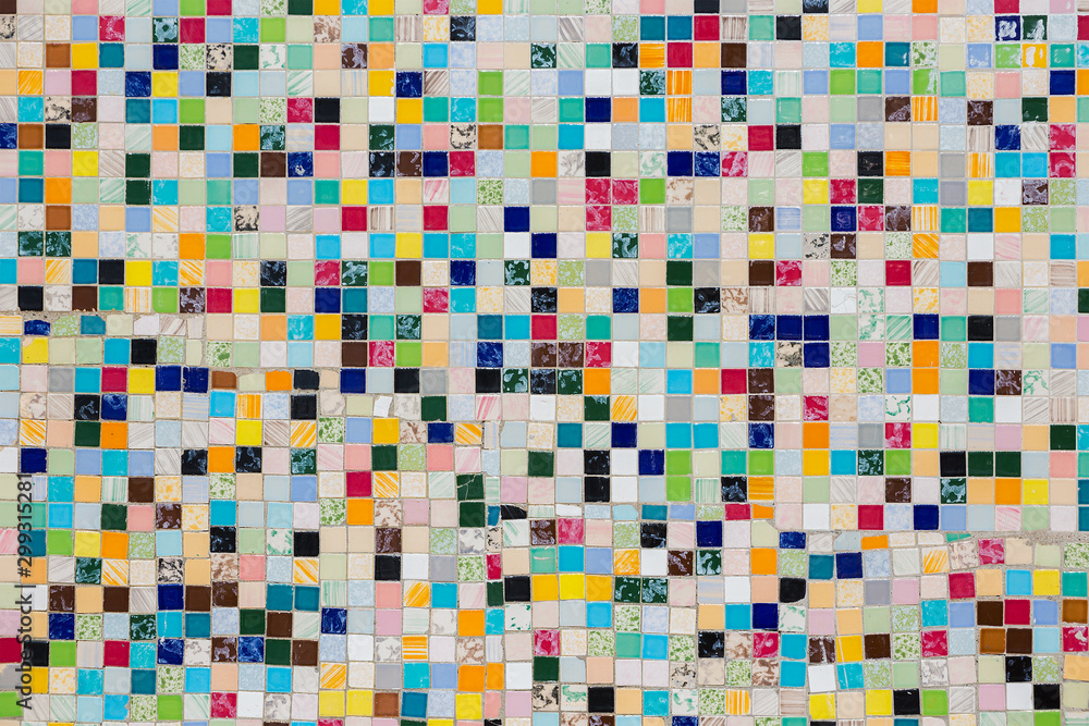 multicolored texture of square tiles