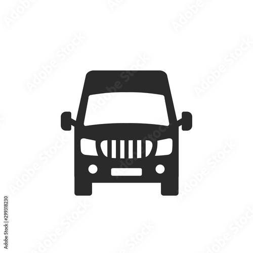 Van front view icon isolated on white background.