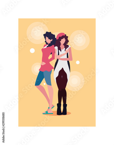 Supermodels avatar women vector design