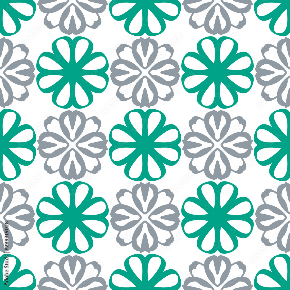 Bright seamless pattern with floral geometric ornament. Bright seamless pattern with floral geometric ornament.